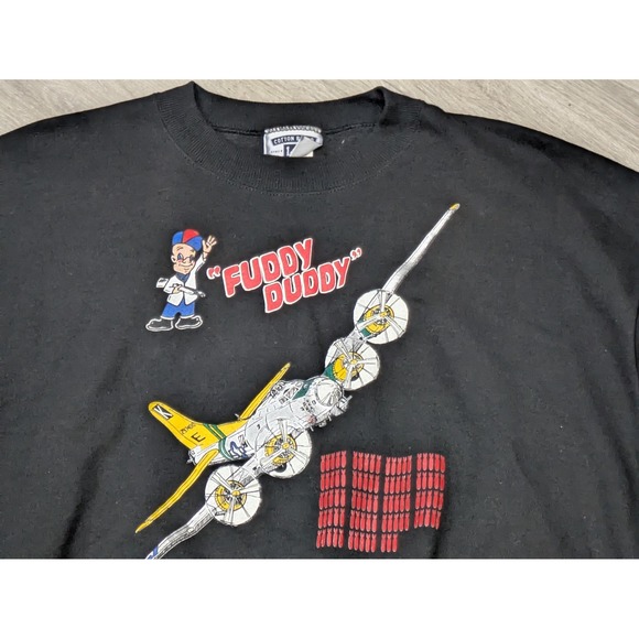 Lee Other - Vintage Lee Sweatshirt Mens XL Black B-17G Fuddy Duddy Bomber Crewneck USA 90s